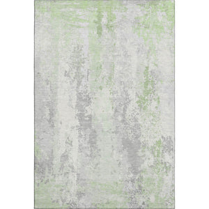 HomeRoots 9' X 12' Artichoke Green Abstract Washable Area Rug with UV Protection – Durable, Stylish, Easy Care! 705628
