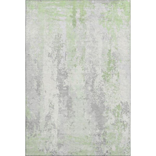 HomeRoots 9' X 12' Artichoke Green Abstract Washable Area Rug with UV Protection – Durable, Stylish, Easy Care! 705628