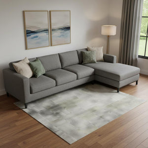 HomeRoots 10' Artichoke Green Abstract Washable Area Rug - UV Protected, Stain-Resistant, Perfect for Homes! 705629