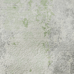 HomeRoots 10' Artichoke Green Abstract Washable Area Rug - UV Protected, Stain-Resistant, Perfect for Homes! 705629