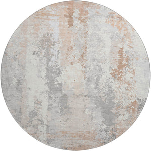 HomeRoots 8' Coral And Ivory Abstract Area Rug – Washable, UV Protected, Durable for Kids & Pets, Stylish Comfort 705632