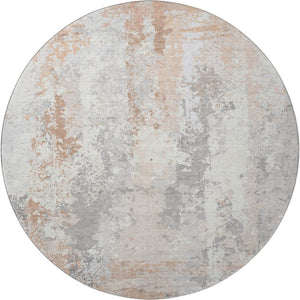 HomeRoots 8' Coral And Ivory Abstract Area Rug – Washable, UV Protected, Durable for Kids & Pets, Stylish Comfort 705632