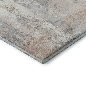 HomeRoots 8' X 10' Coral and Ivory Abstract Area Rug - Washable, UV-Protected, Stylish, Durable for Homes 705633