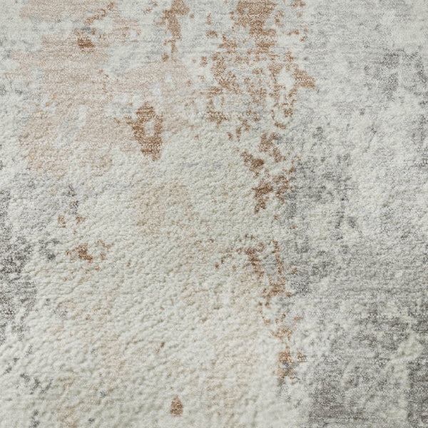 HomeRoots 8' X 10' Coral and Ivory Abstract Area Rug - Washable, UV-Protected, Stylish, Durable for Homes 705633