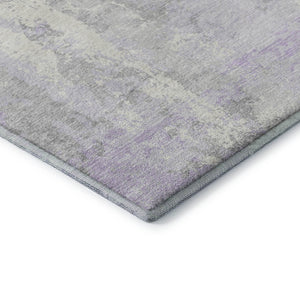 HomeRoots 5' X 8' Modern Lavender & Ivory Abstract Washable Area Rug with UV Protection for Homes & Kids 705637