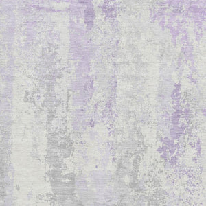 HomeRoots 5' X 8' Modern Lavender & Ivory Abstract Washable Area Rug with UV Protection for Homes & Kids 705637