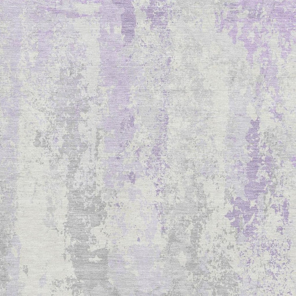 HomeRoots 5' X 8' Modern Lavender & Ivory Abstract Washable Area Rug with UV Protection for Homes & Kids 705637