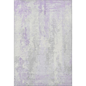 HomeRoots 9' X 12' Lavender and Ivory Abstract Area Rug – Stylish, Washable, UV-Protected for Homes with Kids & Pets 705640