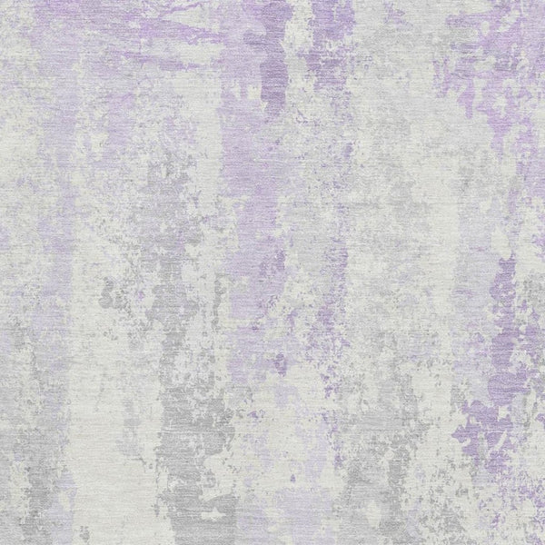 HomeRoots 10' Modern Abstract Lavender & Ivory Area Rug – Washable, Stain Resistant, UV Protected for Durability 705641