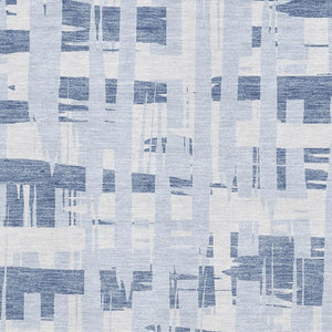 HomeRoots 9' Blue and Ivory Striped Area Rug – Washable, UV-Protected, Durable Design for Indoor & Outdoor Use 705664
