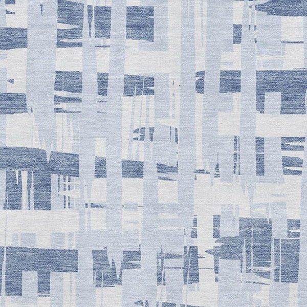 HomeRoots 9' Blue and Ivory Striped Area Rug – Washable, UV-Protected, Durable Design for Indoor & Outdoor Use 705664