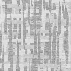 HomeRoots 5' X 8' Gray And Ivory Striped Area Rug - Washable, UV Protected, Durable, Ideal for Home Décor 705673