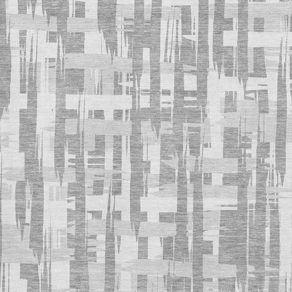 HomeRoots 8' X 10' Gray And Ivory Striped Washable Area Rug – Durable, UV Protected, Non-Slip Design for Homes 705675
