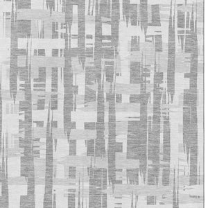 HomeRoots 9' X 12' Gray and Ivory Striped Washable Area Rug - Durable, Stain-Resistant with UV Protection! 705676