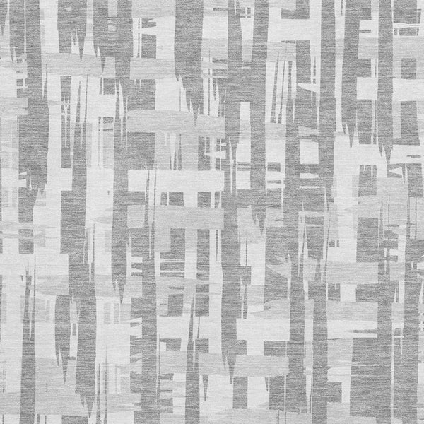 HomeRoots 10' X 14' Striped Gray and Ivory Washable Area Rug with UV Protection - Durable, Stylish & Easy Care 705677