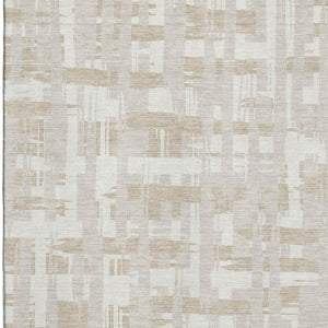 HomeRoots 8' X 10' Ivory and Tan Striped Washable Area Rug with UV Protection - Stylish, Durable, Easy-Care Design 705681