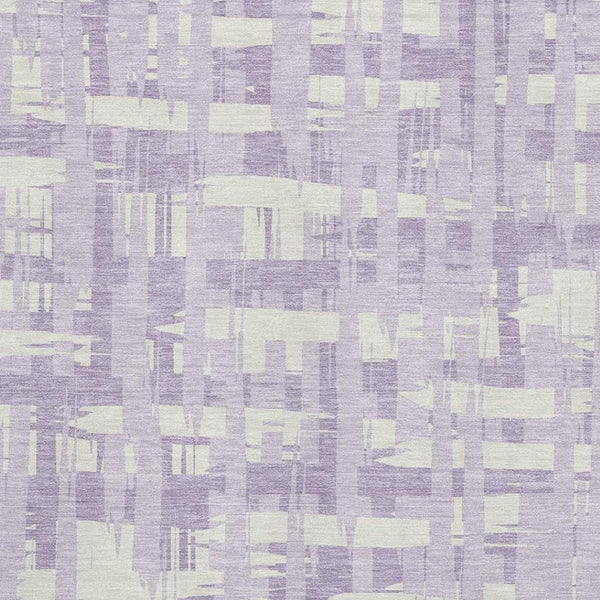HomeRoots 5' X 8' Striped Lavender and Ivory Area Rug - Washable, UV Protected, Stain-Resistant, Stylish Home Accent 705685