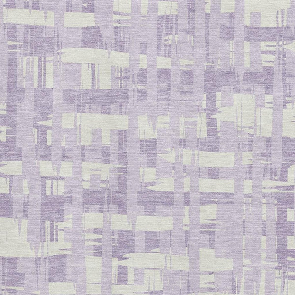 HomeRoots 8' X 10' Stylish Lavender & Ivory Striped Washable Area Rug with UV Protection for Busy Homes 705687