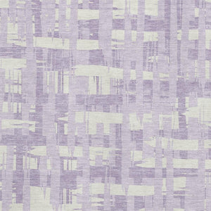 HomeRoots 9' X 12' Striped Lavender & Ivory Washable Area Rug - UV Protected, Stain Resistant, Durable Design 705688