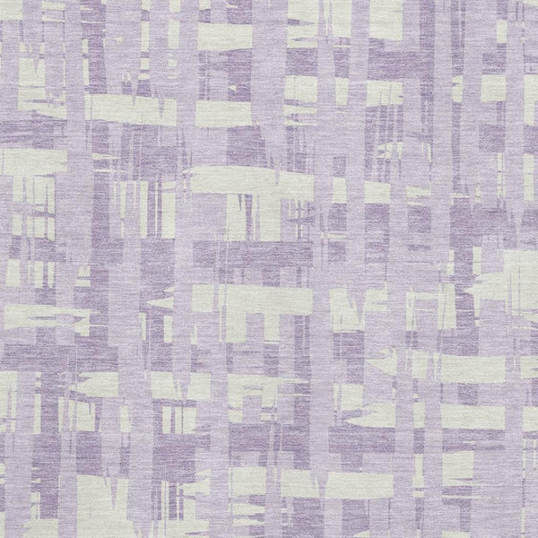HomeRoots 9' X 12' Striped Lavender & Ivory Washable Area Rug - UV Protected, Stain Resistant, Durable Design 705688