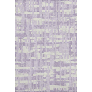 HomeRoots 10' X 14' Lavender Striped Area Rug - Washable, Durable, UV Protected, Perfect for Family Spaces! 705689