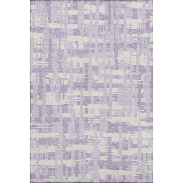 HomeRoots 10' X 14' Lavender Striped Area Rug - Washable, Durable, UV Protected, Perfect for Family Spaces! 705689