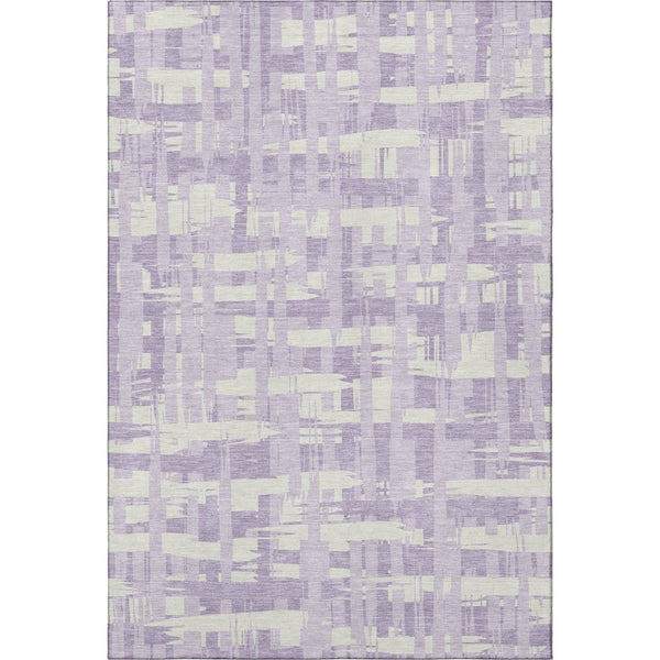 HomeRoots 10' X 14' Lavender Striped Area Rug - Washable, Durable, UV Protected, Perfect for Family Spaces! 705689