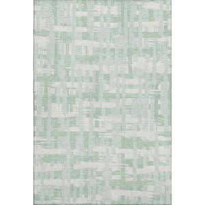 HomeRoots 5' X 8' Mint Green Striped Area Rug with UV Protection – Durable, Washable, Ideal for Indoor Spaces 705691