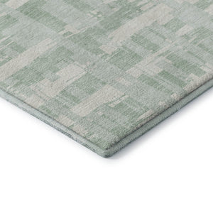 HomeRoots 5' X 8' Mint Green Striped Area Rug with UV Protection – Durable, Washable, Ideal for Indoor Spaces 705691