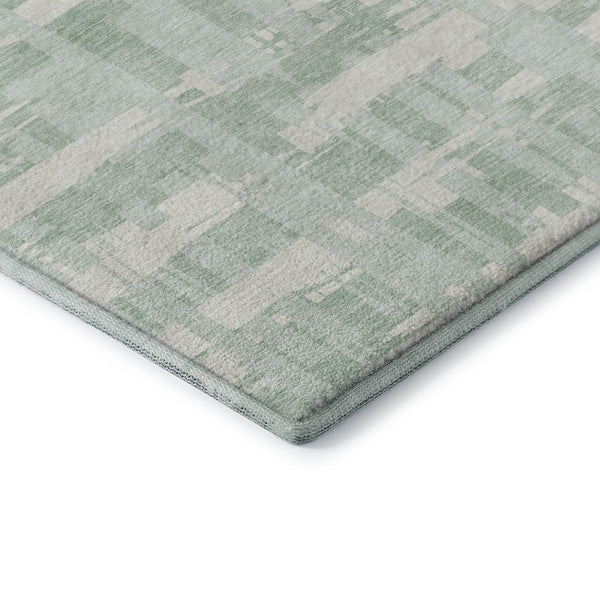HomeRoots 5' X 8' Mint Green Striped Area Rug with UV Protection – Durable, Washable, Ideal for Indoor Spaces 705691