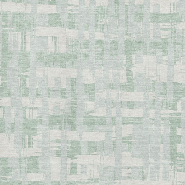 HomeRoots 5' X 8' Mint Green Striped Area Rug with UV Protection – Durable, Washable, Ideal for Indoor Spaces 705691