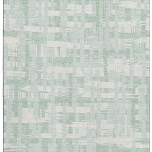 HomeRoots 5' X 8' Mint Green Striped Area Rug with UV Protection – Durable, Washable, Ideal for Indoor Spaces 705691