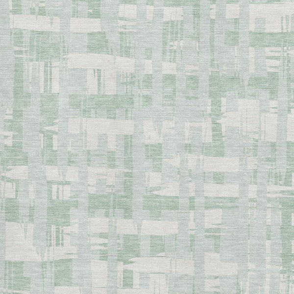 HomeRoots 8' X 10' Mint Green and Ivory Striped Area Rug – Washable, UV Protected, Stylish & Stain Resistant! 705693