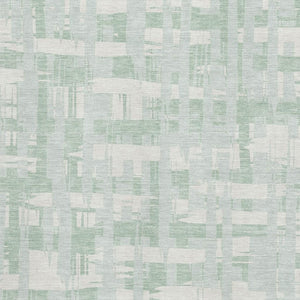 HomeRoots 10' Mint Green & Ivory Striped Washable Area Rug - Durable, UV-Protected, Ideal for Busy Homes 705695