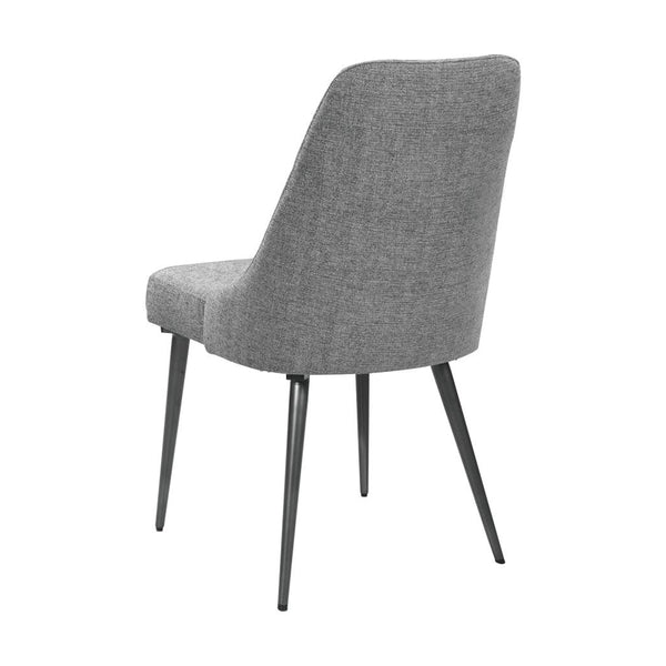 English Elm Set Ultra-Modern Leatherette Side Chairs with Chrome Curved Legs, Sleek Contoured Seats for Dining Comfort Grey B016P224727