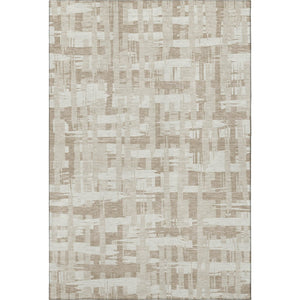 HomeRoots 9' X 12' Striped Taupe and Beige Washable Area Rug with UV Protection for High-Traffic Rooms 705718