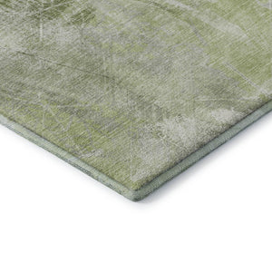 HomeRoots 8' Artichoke Green and Ivory Floral Round Rug - Washable, UV-Protected, Durable & Stylish Decor Piece 705722