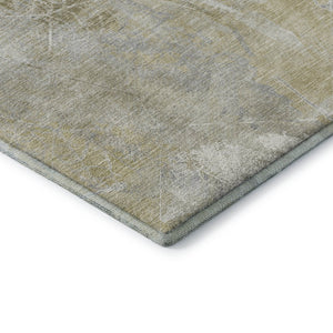 HomeRoots 5' X 8' Beige and Tan Floral Washable Area Rug – UV Protected, Stain Resistant, Non-Slip Backing! 705727