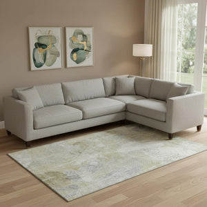 HomeRoots 10' Beige & Tan Floral Washable Area Rug - UV Protected, Stain-Resistant, Perfect for Homes! 705731