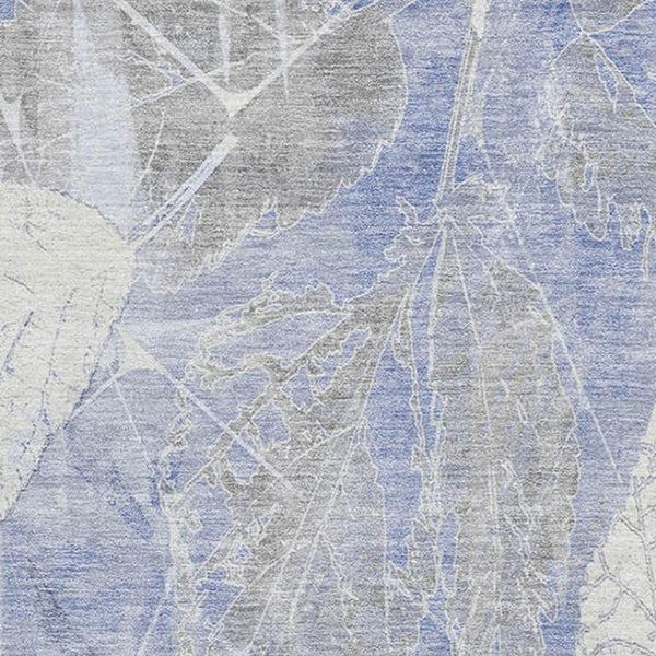 HomeRoots 5' X 8' Denim Blue & Ivory Floral Area Rug - Durable, Washable, UV-Protected for High-Traffic Areas 705733