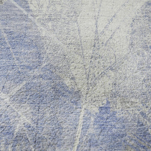 HomeRoots 8' Denim Blue & Ivory Floral Washable Round Rug – UV Protected, Stain-Resistant, Durable & Stylish 705734