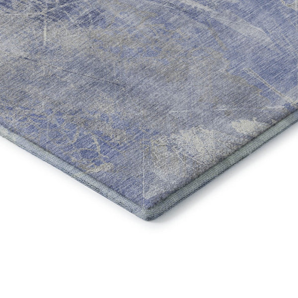 HomeRoots 10' X 14' Denim Blue Floral Area Rug - Washable, UV Protected, Stain Resistant, Perfect for Homes! 705737