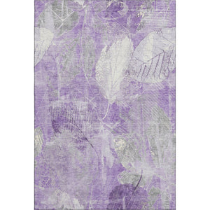 HomeRoots 5' X 8' Lavender Floral Washable Area Rug with UV Protection – Durable, Stylish & Easy-Care Design 705739