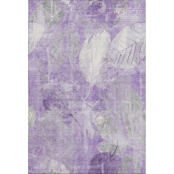 HomeRoots 5' X 8' Lavender Floral Washable Area Rug with UV Protection – Durable, Stylish & Easy-Care Design 705739