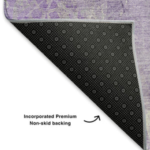 HomeRoots 5' X 8' Lavender Floral Washable Area Rug with UV Protection – Durable, Stylish & Easy-Care Design 705739