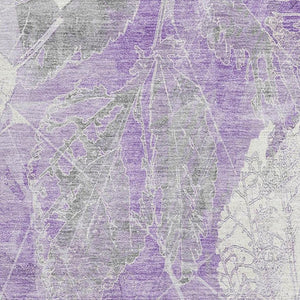 HomeRoots 5' X 8' Lavender Floral Washable Area Rug with UV Protection – Durable, Stylish & Easy-Care Design 705739