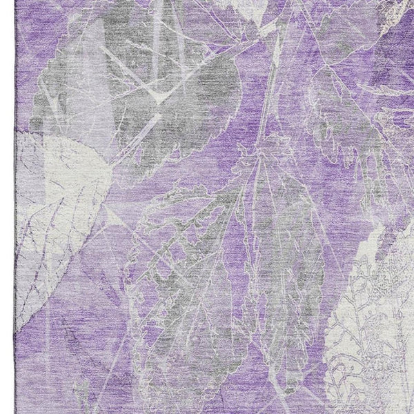 HomeRoots 5' X 8' Lavender Floral Washable Area Rug with UV Protection – Durable, Stylish & Easy-Care Design 705739