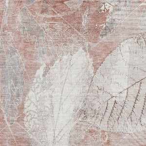 HomeRoots 10' Salmon and Ivory Floral Washable Area Rug - UV Protected, Stain Resistant, Perfect for High-Traffic Spaces 705749