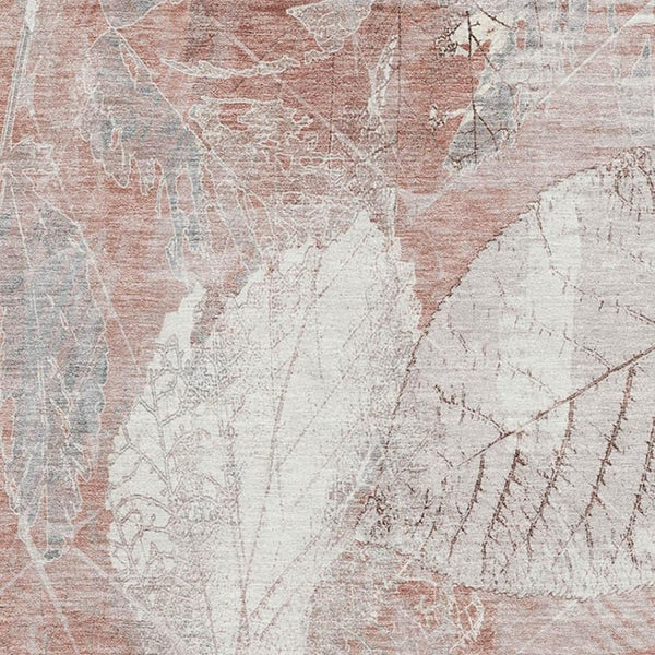 HomeRoots 10' Salmon and Ivory Floral Washable Area Rug - UV Protected, Stain Resistant, Perfect for High-Traffic Spaces 705749