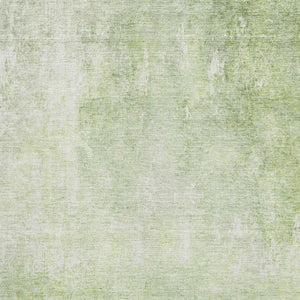 HomeRoots 5' Artichoke Green & Ivory Abstract Washable Area Rug - UV Protected, Stain-Resistant & Durable Design 705781
